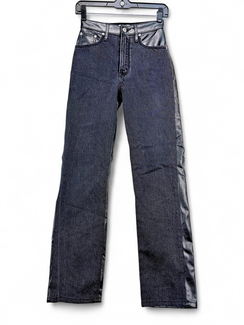 Abercrombie & Fitch 90's Straight Faux Leather Jeans Size 24